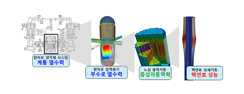 원자로 냉각재 시스템 계통 열수력/원자로 압력용기 부수로 열수력/노심 출력거동 중성자동역학/핵연료 상세거동 핵연료 성능 